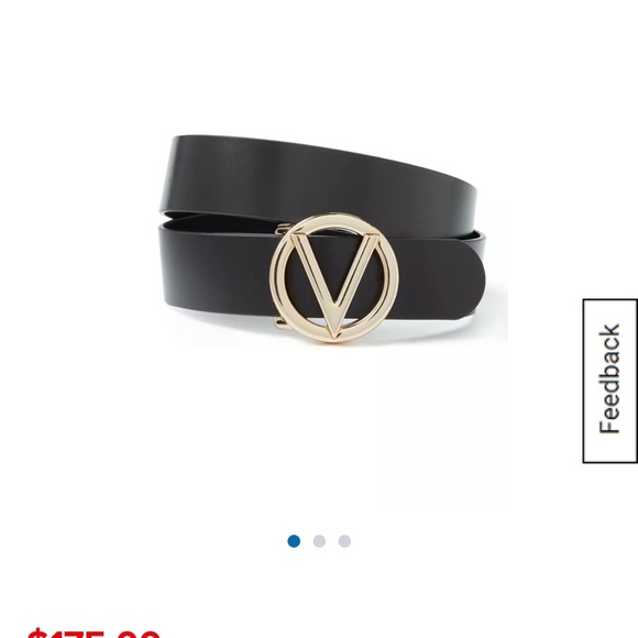 Valentino Black Belt with Gold Lettering